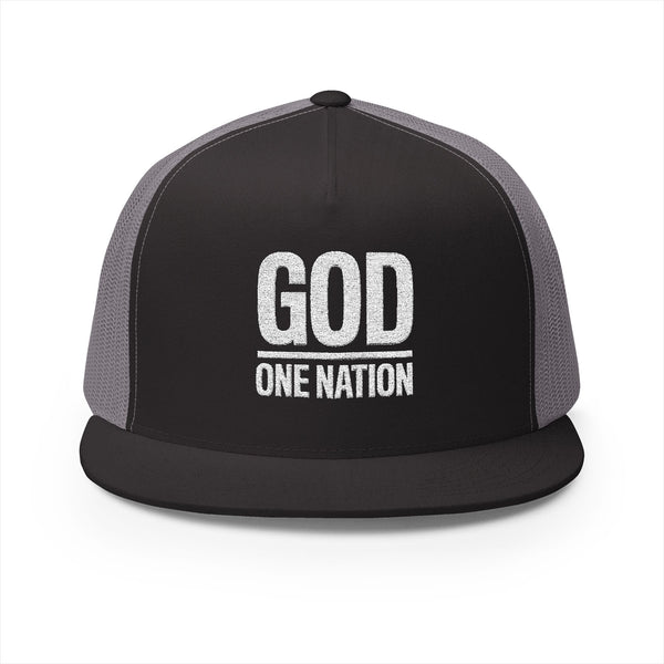 Lions Not Sheep "God's Nation" 5 Panel Trucker Hat - Dark Version Old