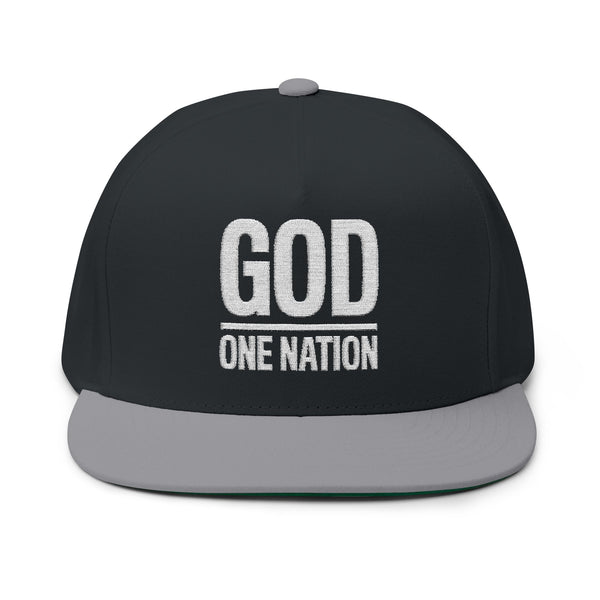 Lions Not Sheep "God's Nation" Flat Bill Hat - Dark Version Old