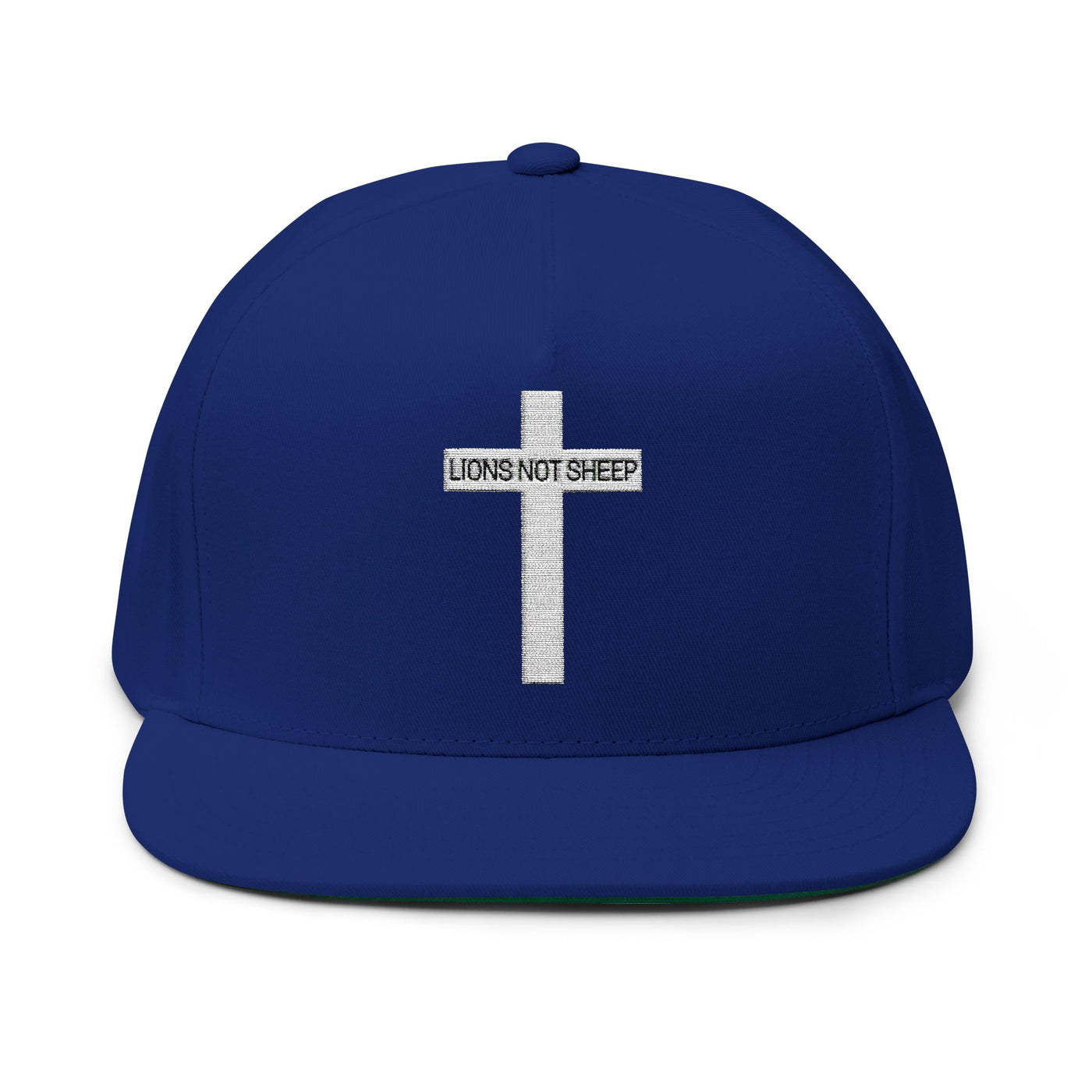 Lions Not Sheep "Cross" Flat Bill Hat - Dark Version Old