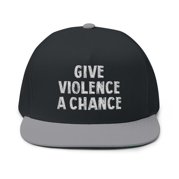 Lions Not Sheep "Give Violence A Chance" Flat Bill Hat - Dark Version Old