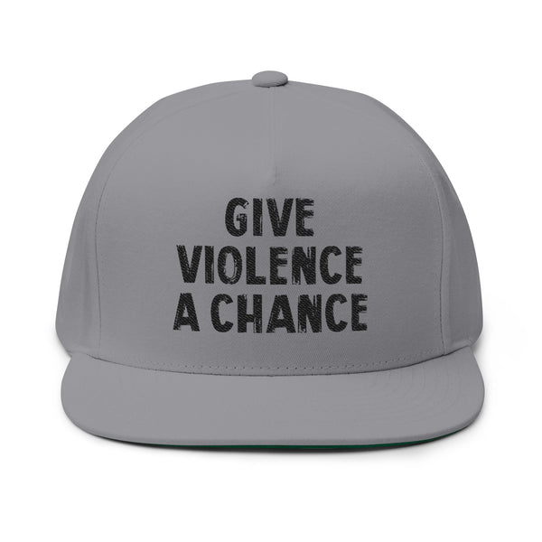 Lions Not Sheep "Give Violence A Chance" Flat Bill Hat - Light Version Old