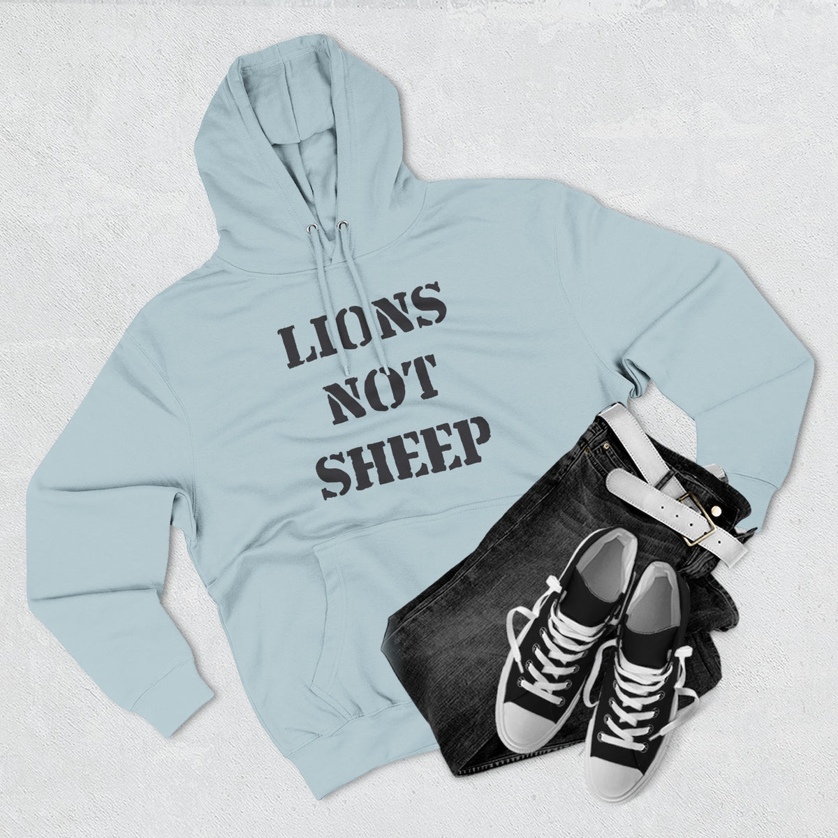 Lions Not Sheep &quot;OG&quot; Three-Panel Fleece Hoodie