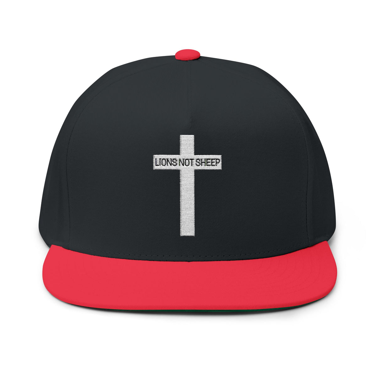 Lions Not Sheep &quot;Cross&quot; Flat Bill Hat - Dark Version