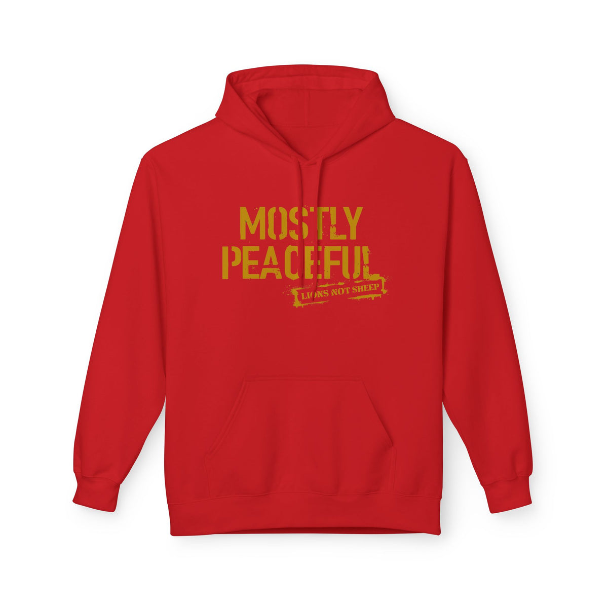 Lions Not Sheep "Mostly Peaceful" Softstyle Fleece Hoodie
