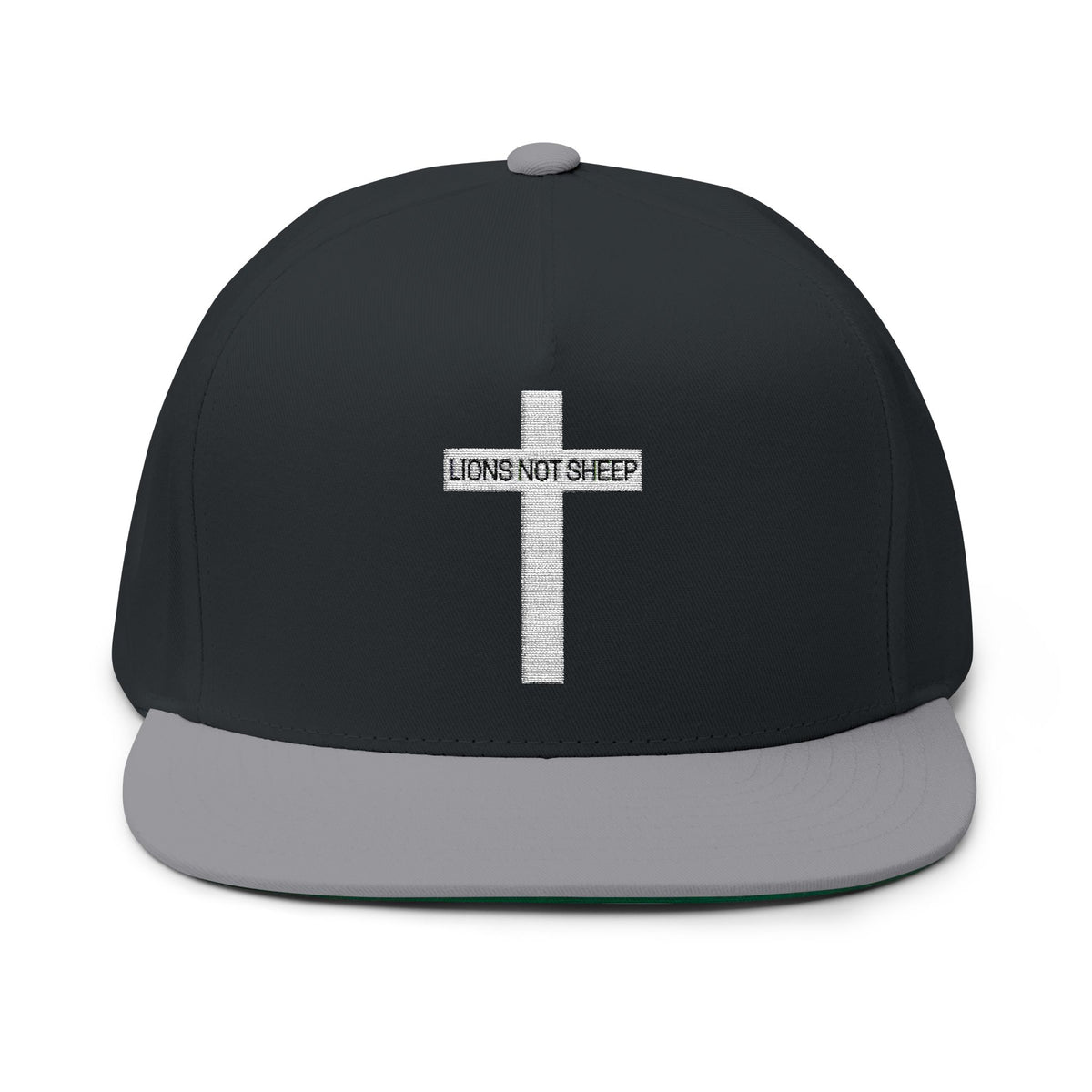Lions Not Sheep &quot;Cross&quot; Flat Bill Hat - Dark Version
