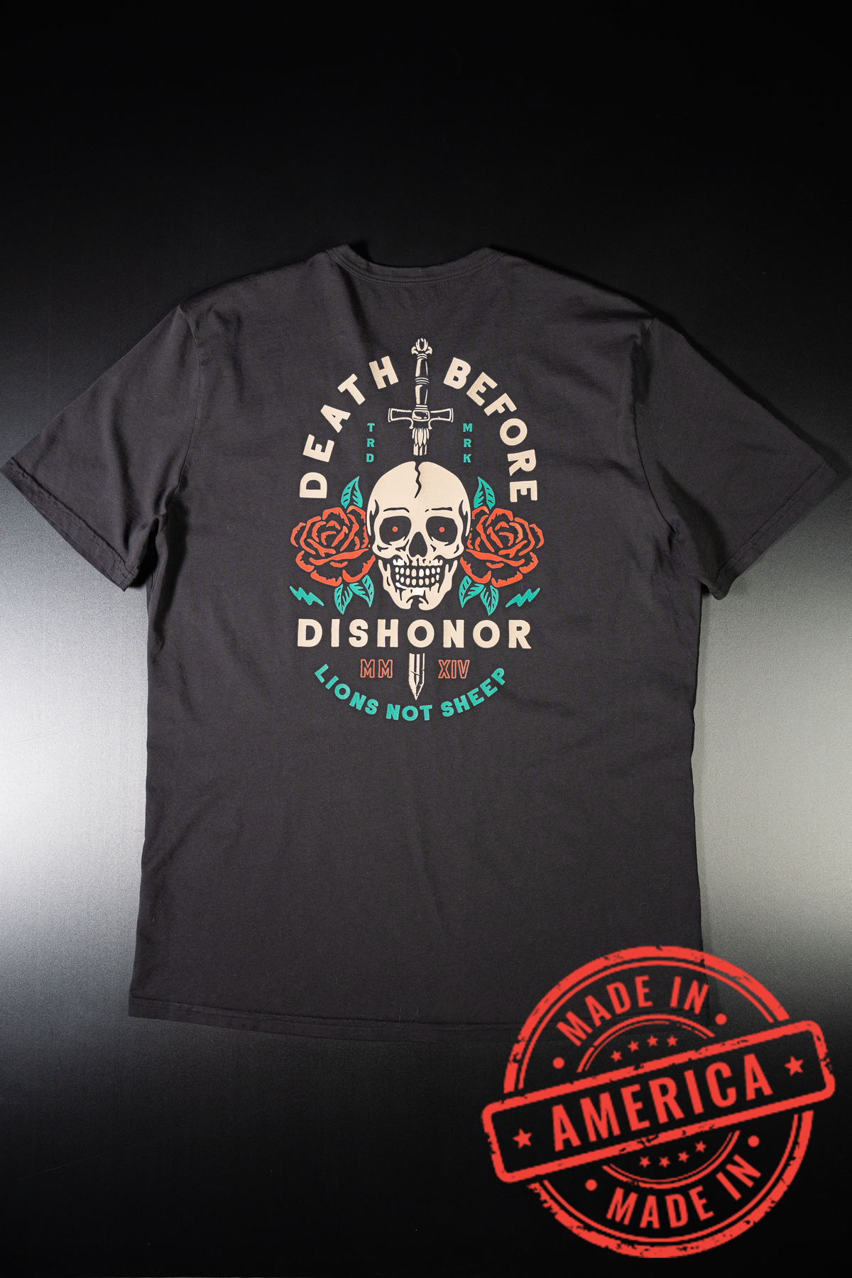 Lions Not Sheep &quot;Death Before Dishonor&quot; Premium USA Tee - Lions Not Sheep ®