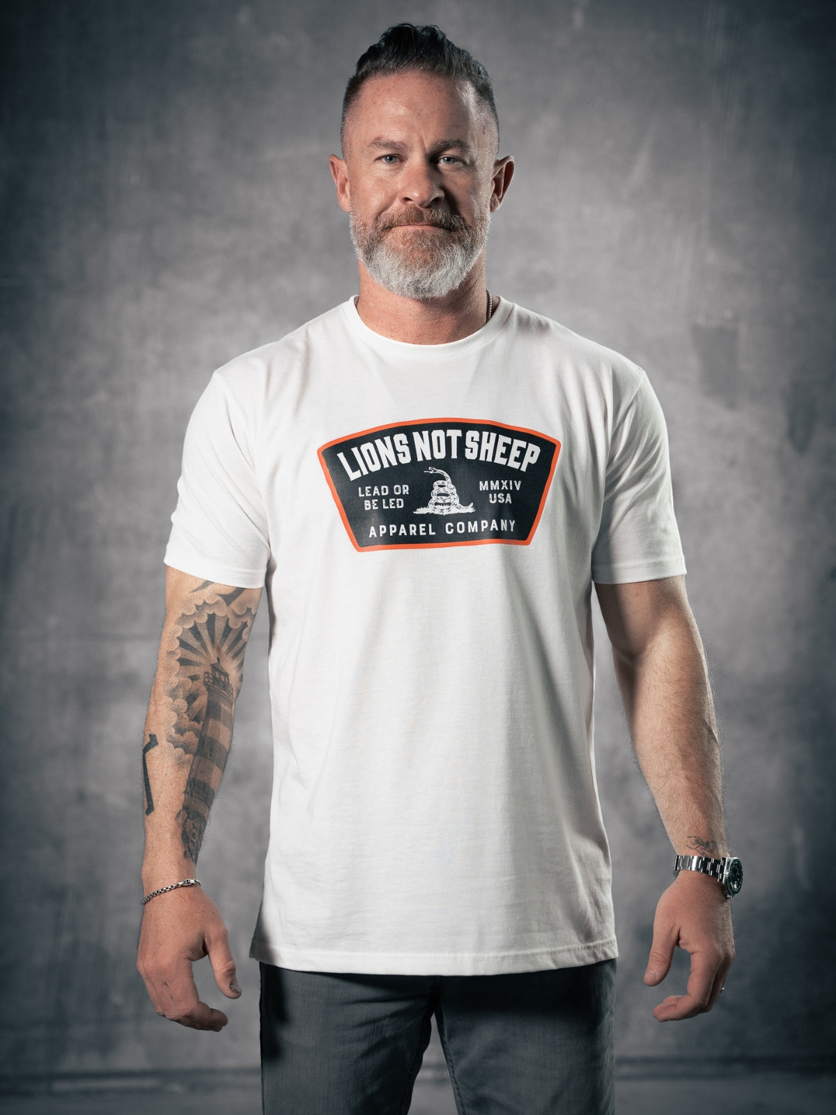 Lions Not Sheep &quot;Lead From the Front&quot; Tee - White