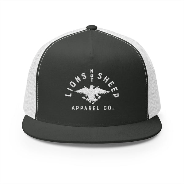 Lions Not Sheep "Vintage Eagle" 5 Panel Trucker Hat - Dark Version Old