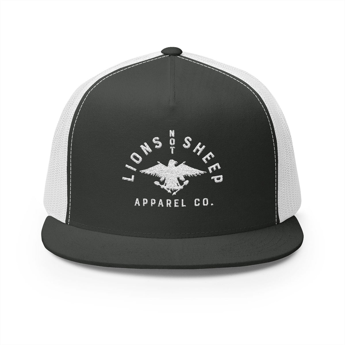 Lions Not Sheep &quot;Vintage Eagle&quot; 5 Panel Trucker Hat - Dark Version