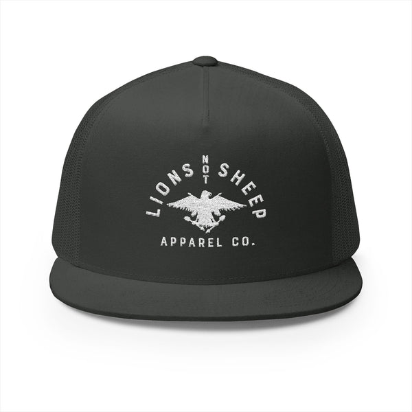 Lions Not Sheep "Vintage Eagle" 5 Panel Trucker Hat - Dark Version Old