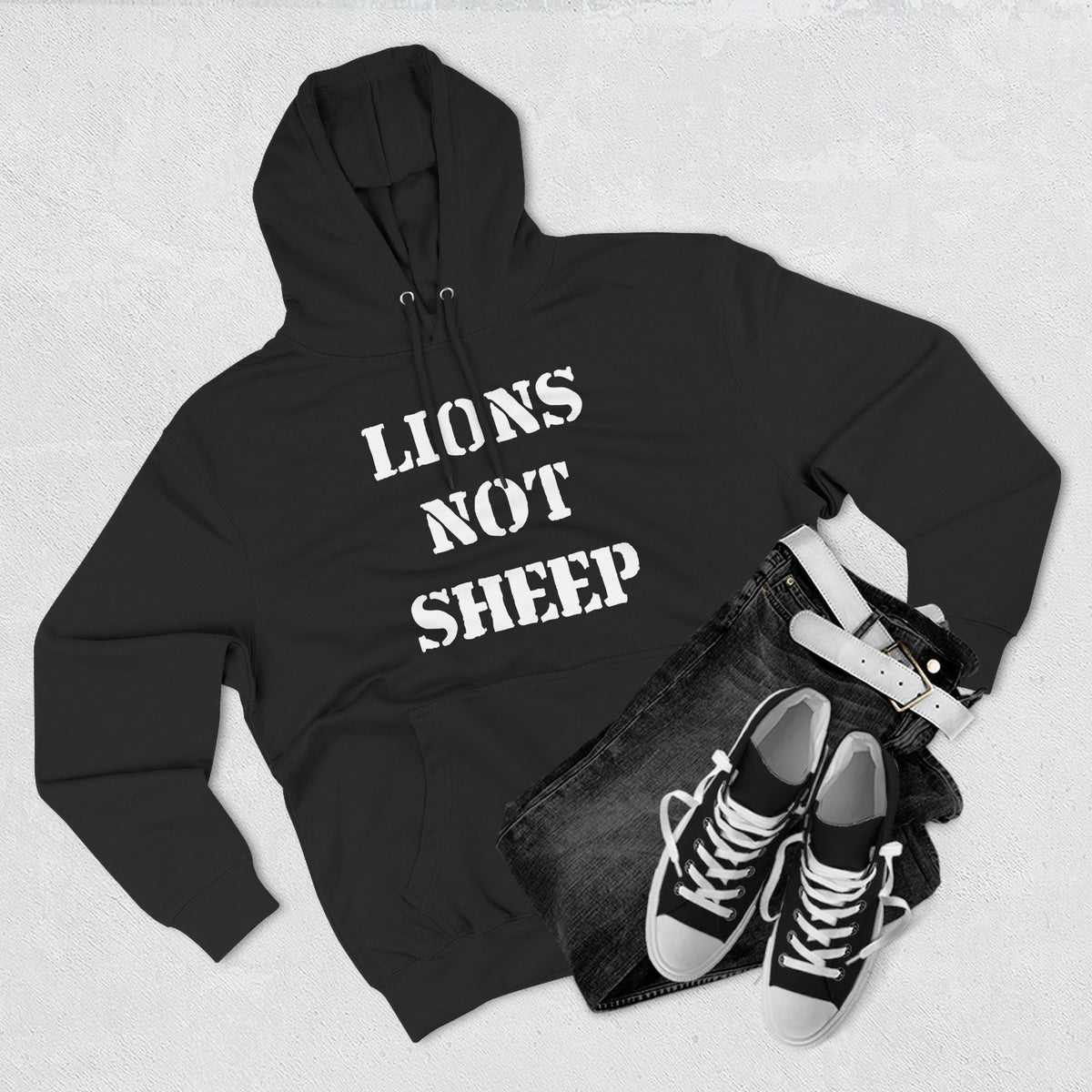 Lions Not Sheep &quot;OG&quot; Three-Panel Fleece Hoodie