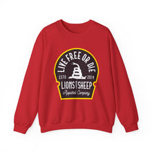 Lions Not Sheep "Live Free or Die" Unisex Crewneck Sweatshirt