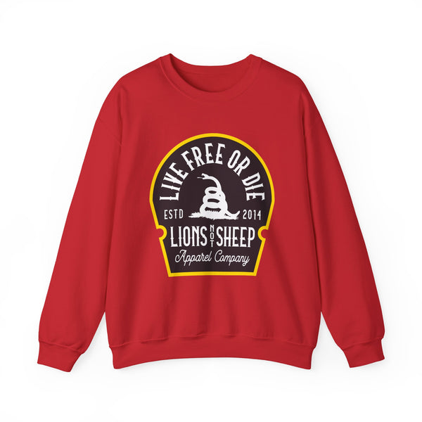 Lions Not Sheep "Live Free or Die" Unisex Crewneck Sweatshirt