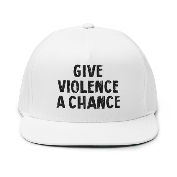 Lions Not Sheep "Give Violence A Chance" Flat Bill Hat - Light Version Old