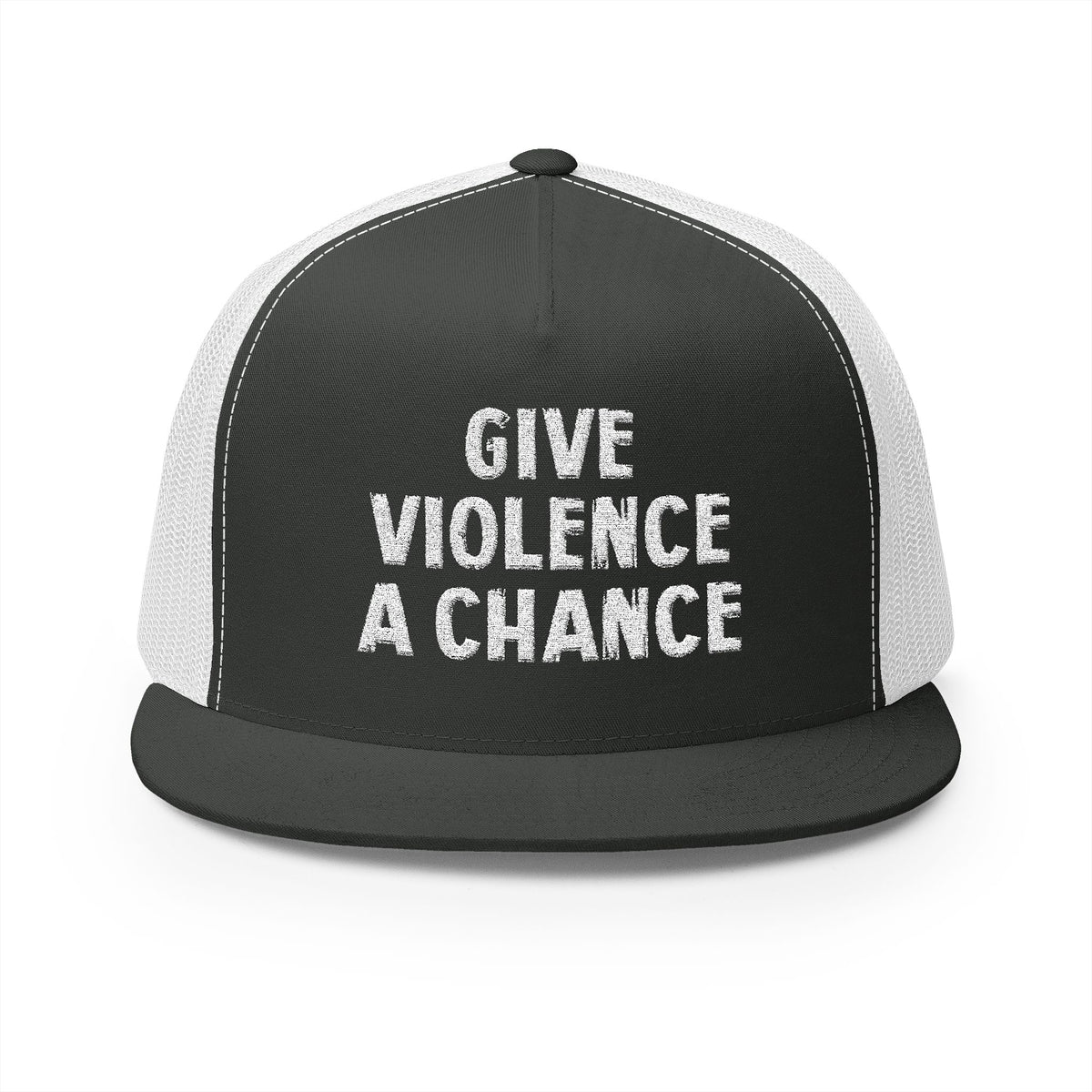 Lions Not Sheep &quot;Give Violence A Chance&quot; 5 Panel Trucker Hat - Dark Version