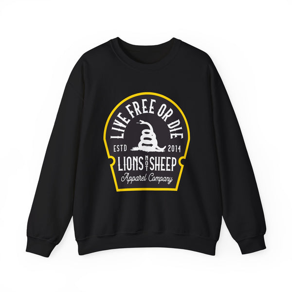 Lions Not Sheep "Live Free or Die" Unisex Crewneck Sweatshirt