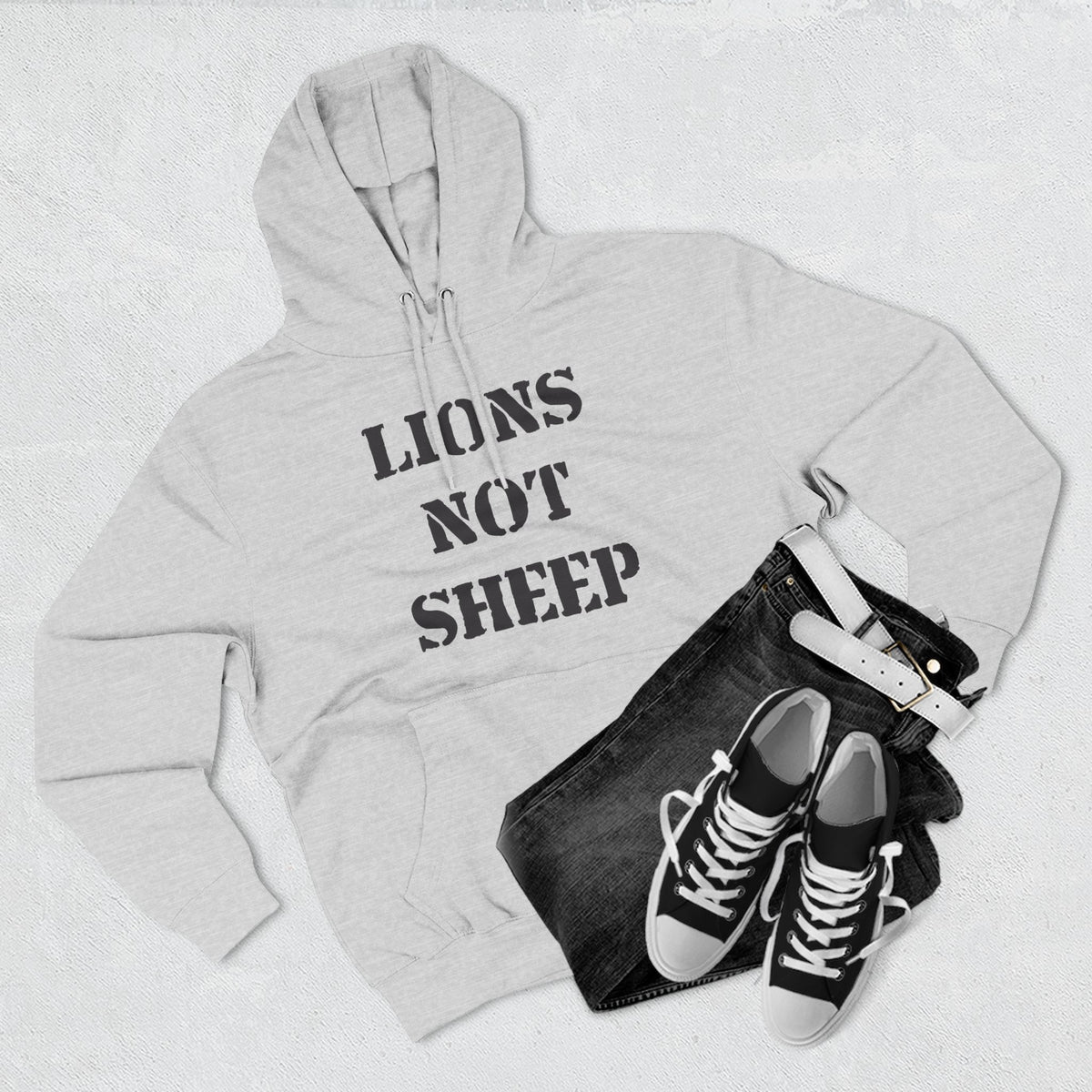 Lions Not Sheep &quot;OG&quot; Three-Panel Fleece Hoodie