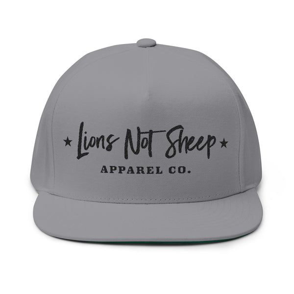 Lions Not Sheep "Apparel Co." Flat Bill Hat - Light Version Old