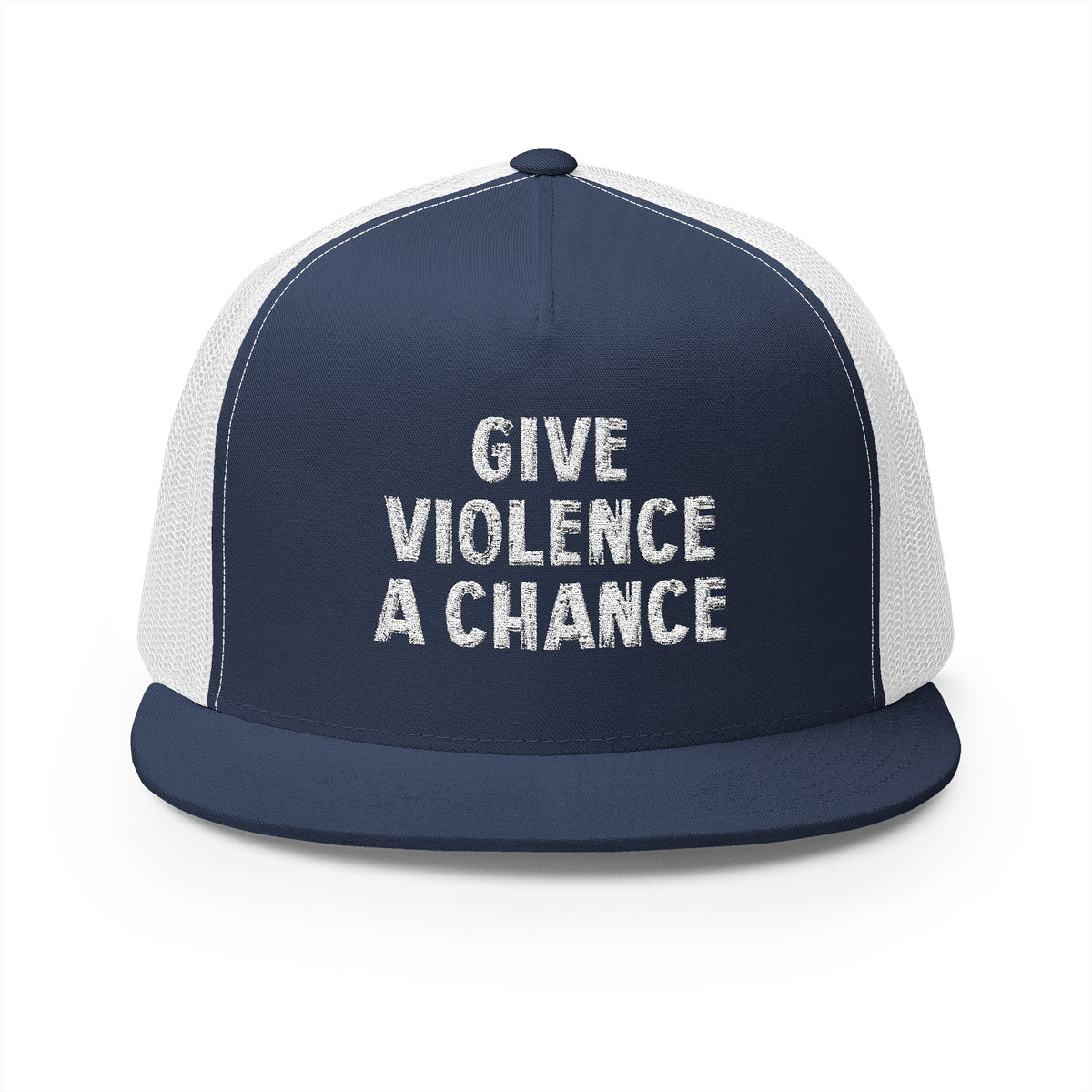 Lions Not Sheep &quot;Give Violence A Chance&quot; 5 Panel Trucker Hat - Dark Version