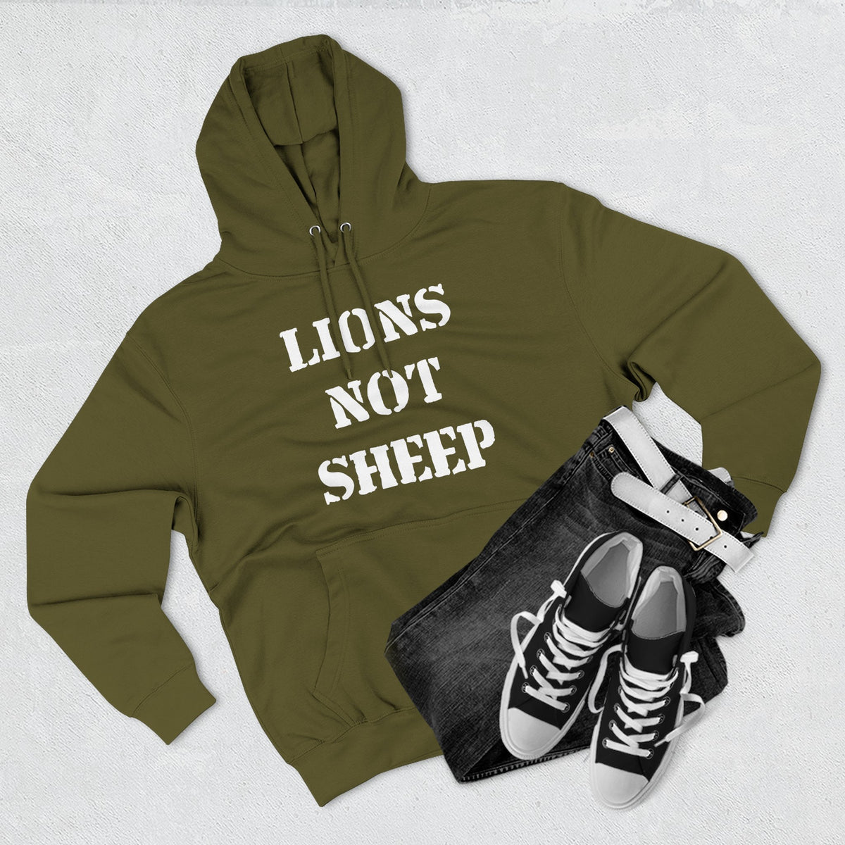 Lions Not Sheep &quot;OG&quot; Three-Panel Fleece Hoodie