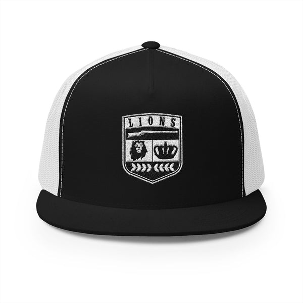 Lions Not Sheep "Crest" 5 Panel Trucker Hat - Dark Version Old