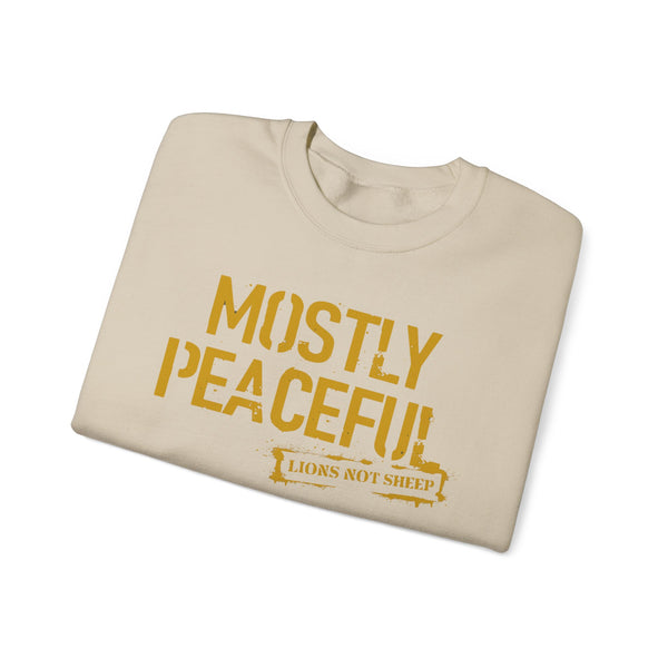 Lions Not Sheep "Mostly Peaceful" Unisex Crewneck Sweatshirt
