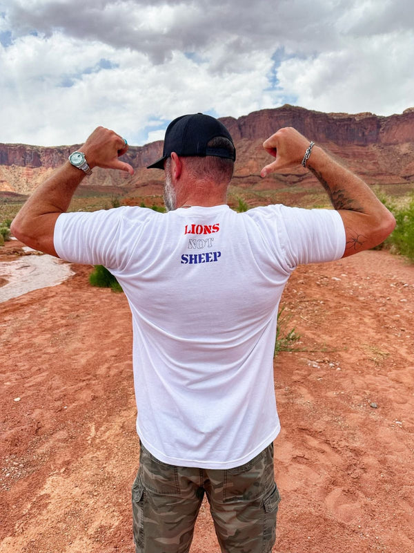 Lions Not Sheep "Join or Die" RWB Tee