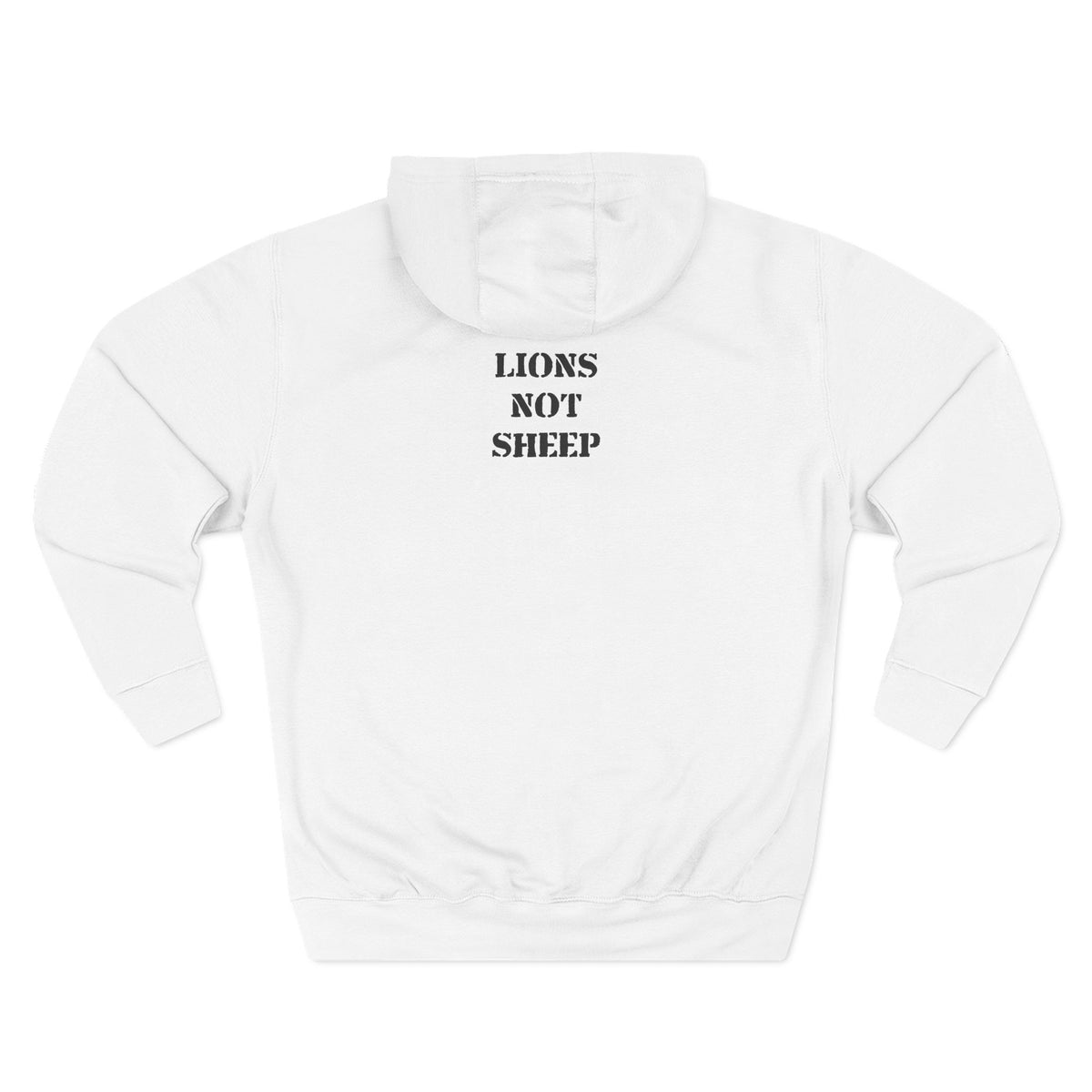 Lions Not Sheep &quot;Free Man&quot; Three-Panel Fleece Hoodie