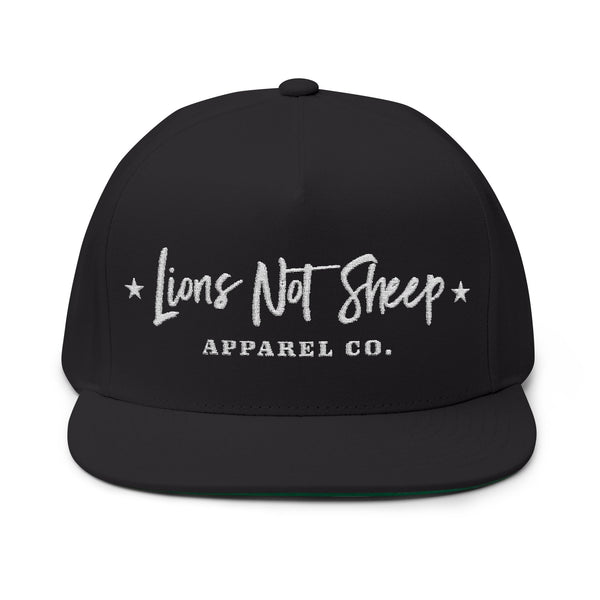 Lions Not Sheep "Apparel Co." Flat Bill Hat - Dark Version Old