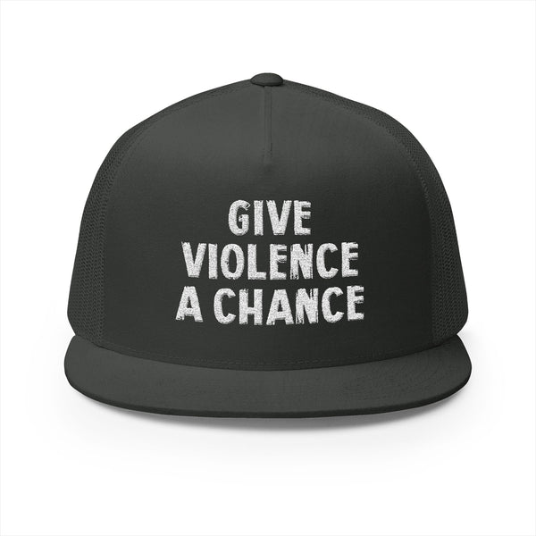 Lions Not Sheep "Give Violence A Chance" 5 Panel Trucker Hat - Dark Version Old