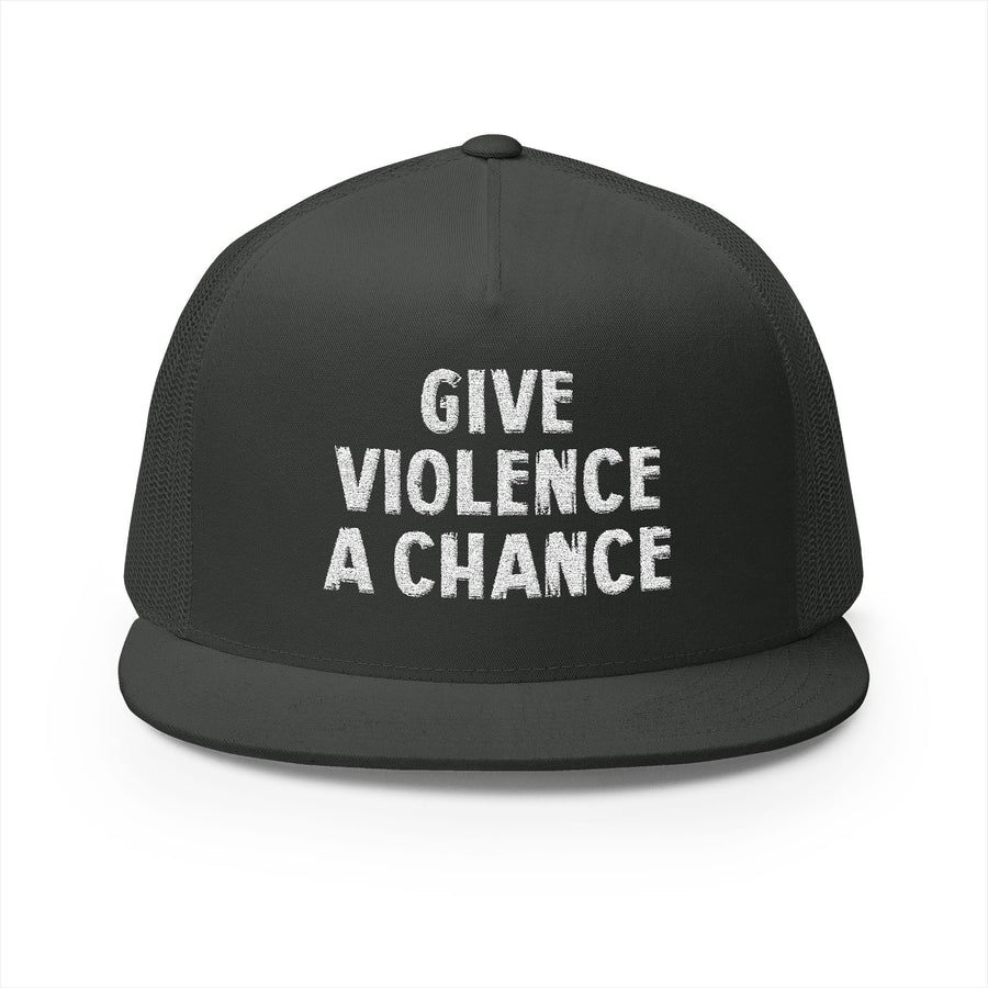 Lions Not Sheep "Give Violence A Chance" 5 Panel Trucker Hat - Dark Version Old