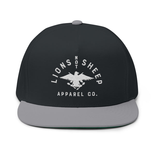Lions Not Sheep "Vintage Eagle" Flat Bill Hat - Dark Version Old