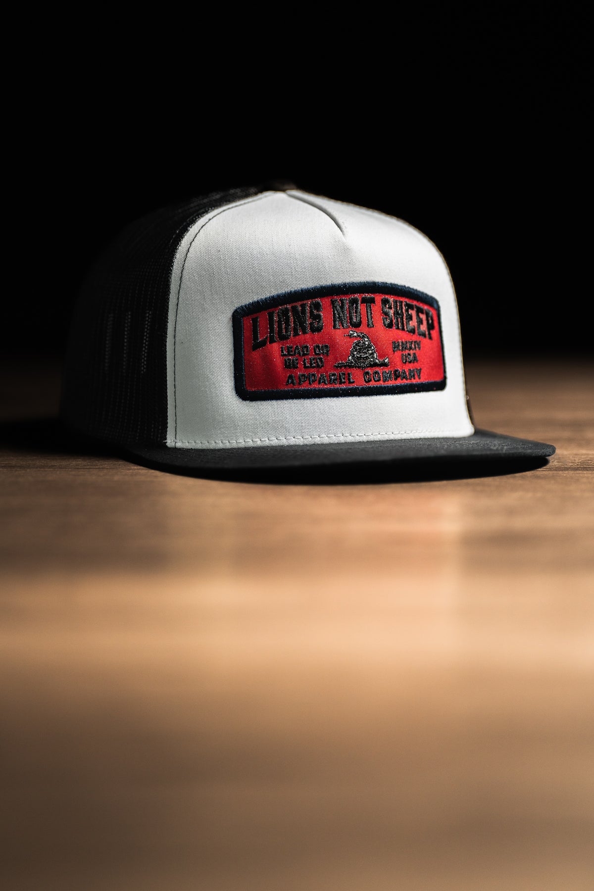 LEAD FROM THE FRONT Hat (White/Black/Red) - Lions Not Sheep ®