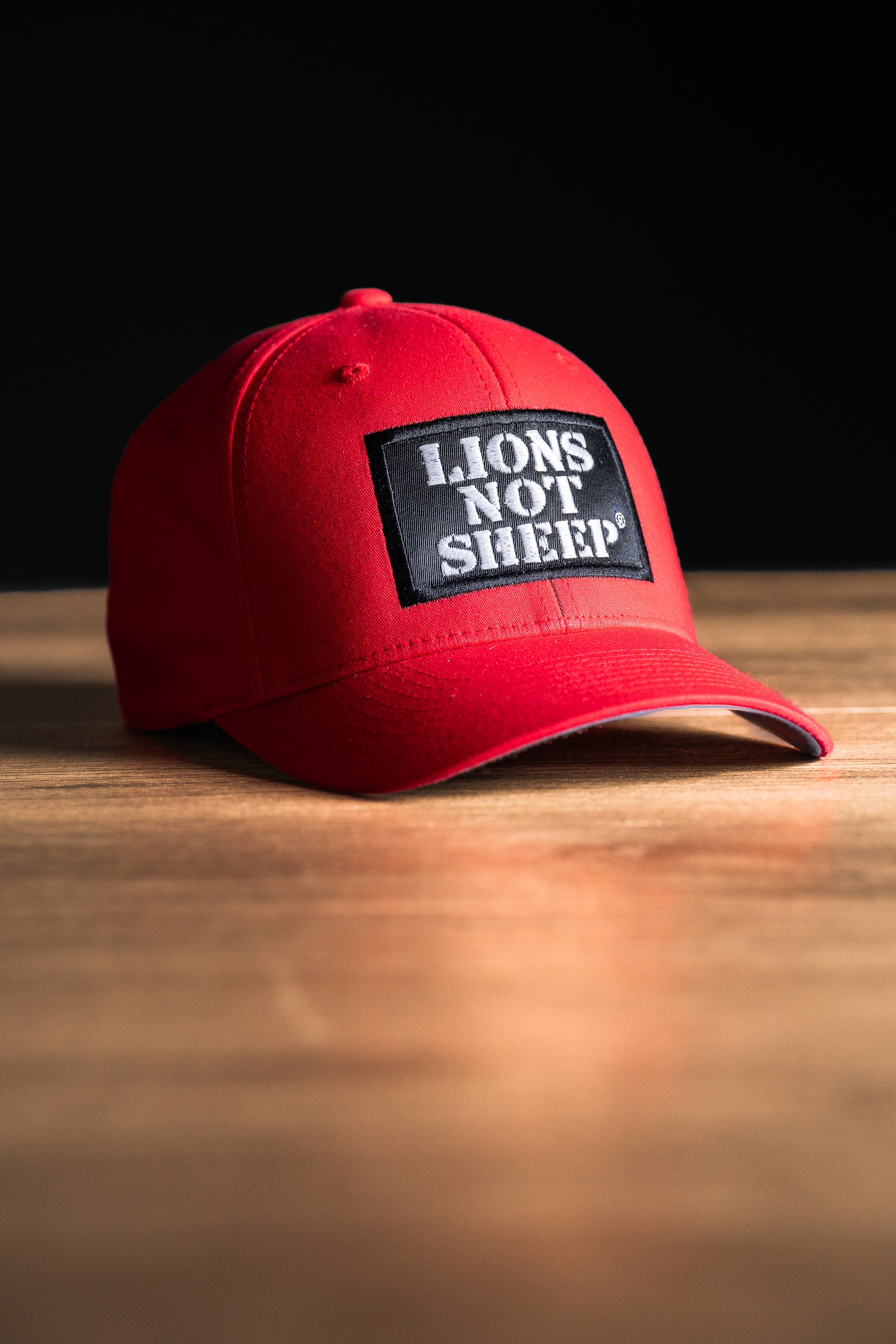 Lions Not Sheep "OG" Flexfit Hat (Red) - Lions Not Sheep ®