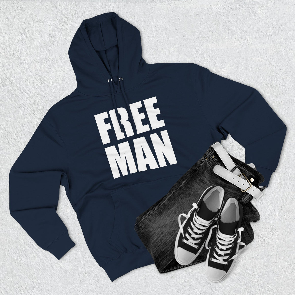 Lions Not Sheep &quot;Free Man&quot; Three-Panel Fleece Hoodie