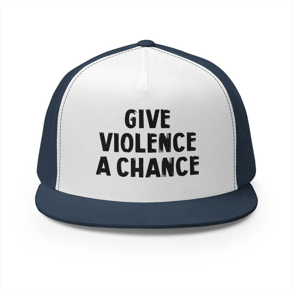 Lions Not Sheep "Give Violence A Chance" 5 Panel Trucker Hat - Light Version Old