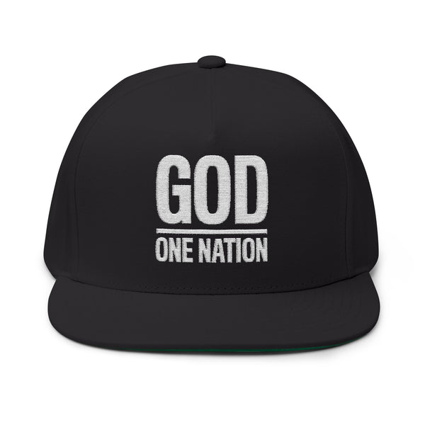 Lions Not Sheep "God's Nation" Flat Bill Hat - Dark Version Old