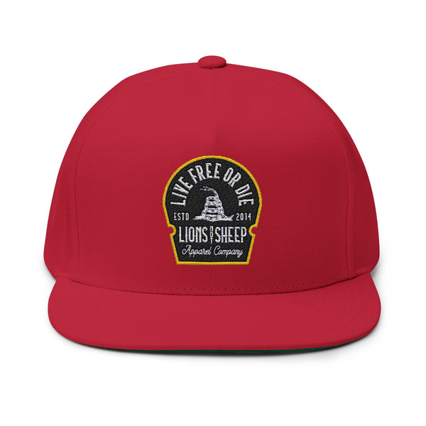 Lions Not Sheep "Live Free or Die" Flat Bill Hat Old