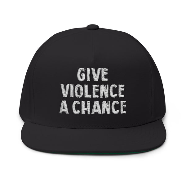 Lions Not Sheep "Give Violence A Chance" Flat Bill Hat - Dark Version Old