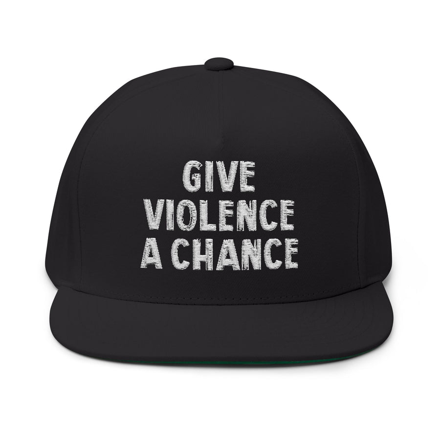 Lions Not Sheep "Give Violence A Chance" Flat Bill Hat - Dark Version Old