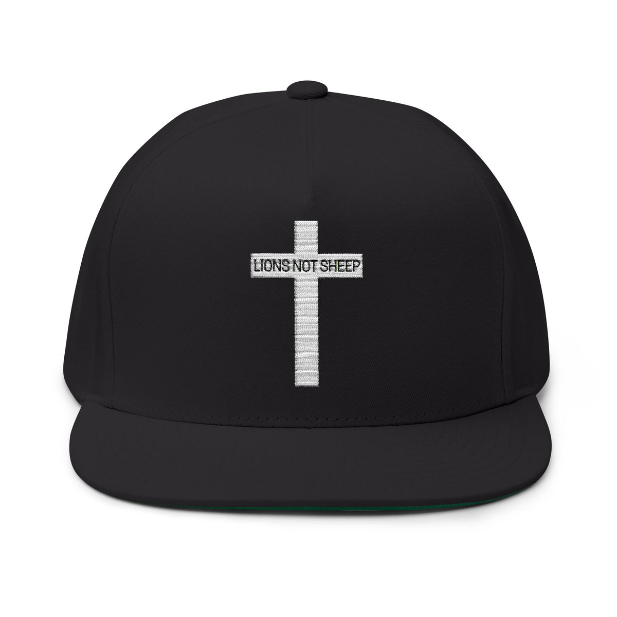 Lions Not Sheep &quot;Cross&quot; Flat Bill Hat - Dark Version