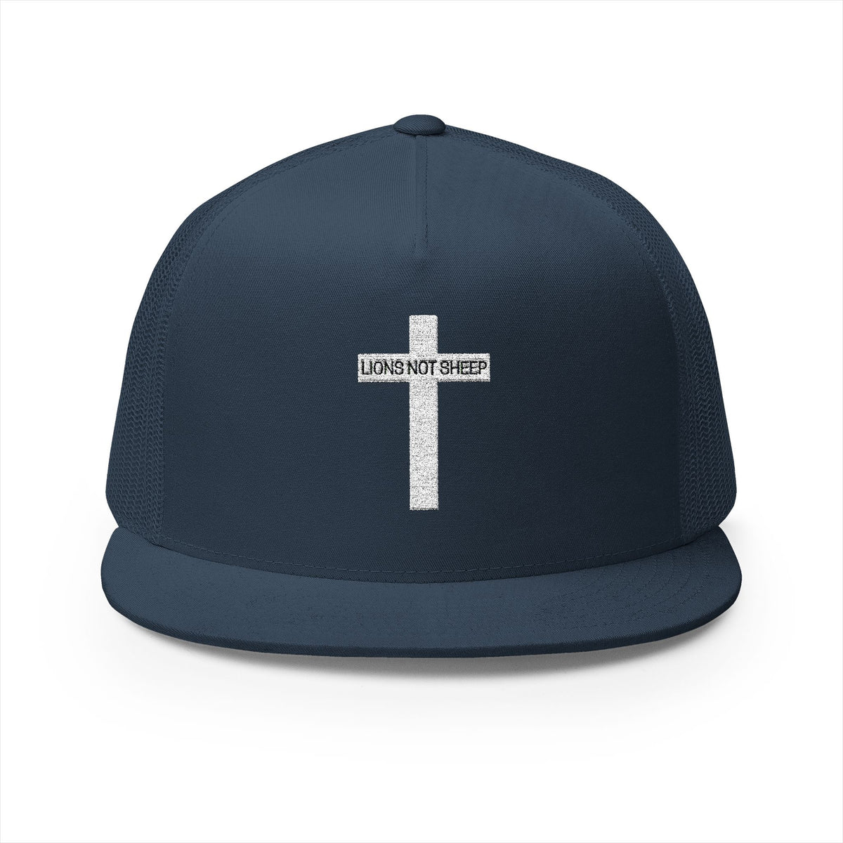 Lions Not Sheep &quot;Cross&quot; 5 Panel Trucker Hat - Dark Version