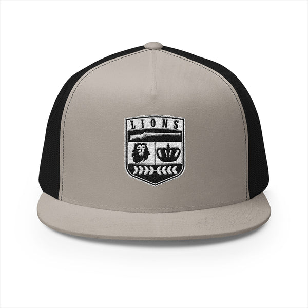 Lions Not Sheep "Crest" 5 Panel Trucker Hat - Dark Version Old