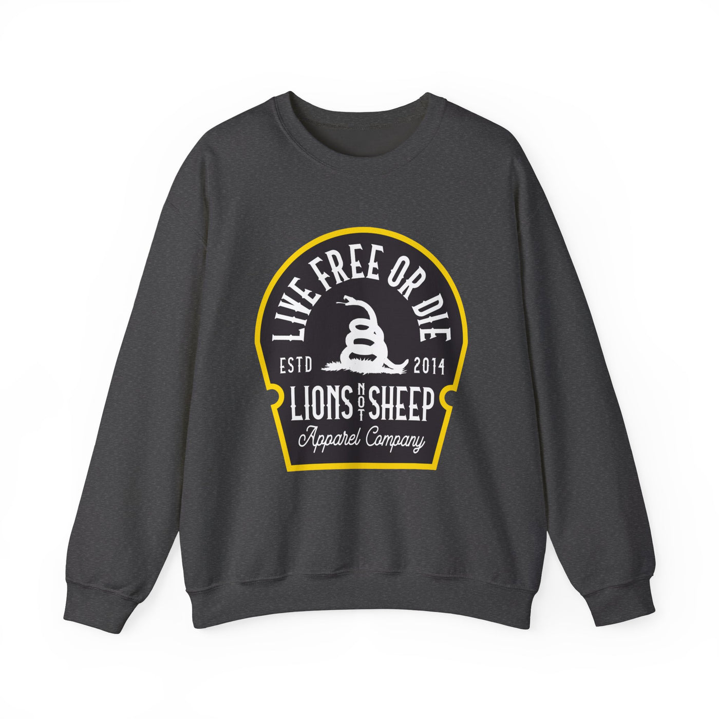 Lions Not Sheep "Live Free or Die" Unisex Crewneck Sweatshirt