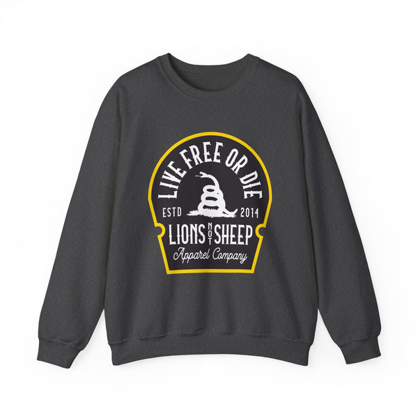 Lions Not Sheep "Live Free or Die" Unisex Crewneck Sweatshirt