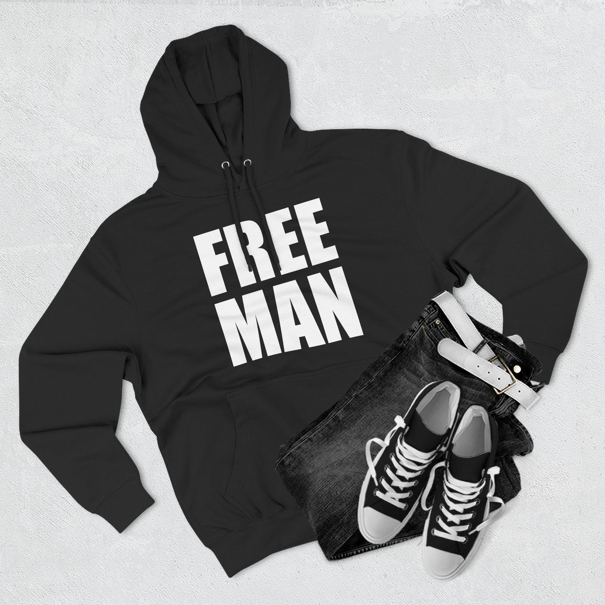 Lions Not Sheep &quot;Free Man&quot; Three-Panel Fleece Hoodie