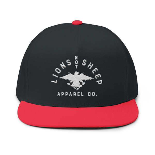 Lions Not Sheep "Vintage Eagle" Flat Bill Hat - Dark Version Old