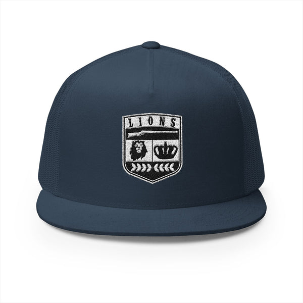 Lions Not Sheep "Crest" 5 Panel Trucker Hat - Dark Version Old