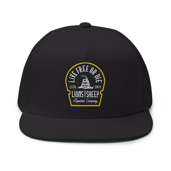 Lions Not Sheep "Live Free or Die" Flat Bill Hat Old