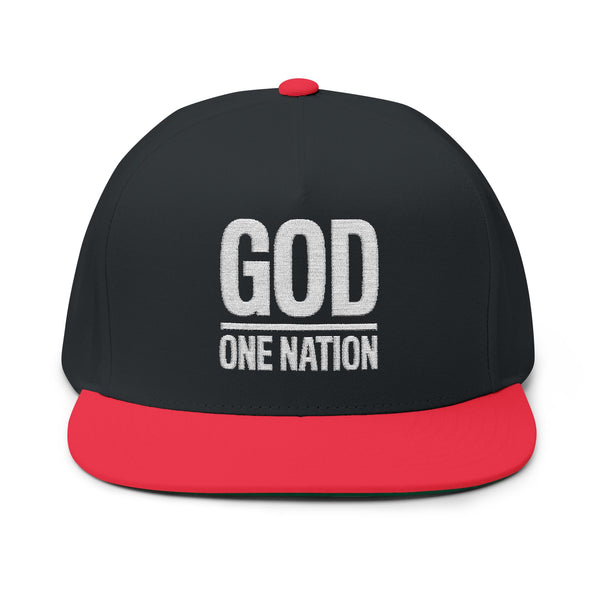 Lions Not Sheep "God's Nation" Flat Bill Hat - Dark Version Old